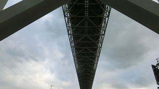 高い橋で車だけが通っていた