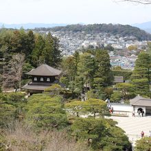 展望所から見た銀閣