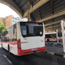 バス車体は赤で統一