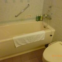 バスタブはビジネスホテルと違ってゆったり足を伸ばせる。