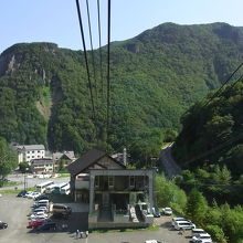 ロープウエイから。ふもとにホテルが点在している