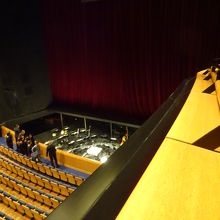 身を乗り出しても、舞台は半分も見えません