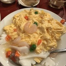 海鮮とたまごの定食５８０円