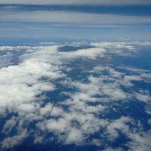 初日、飛行機から見えたハワイ島のマウナ・ケア