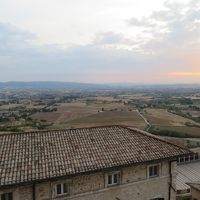 ホテルの屋根のベランダから