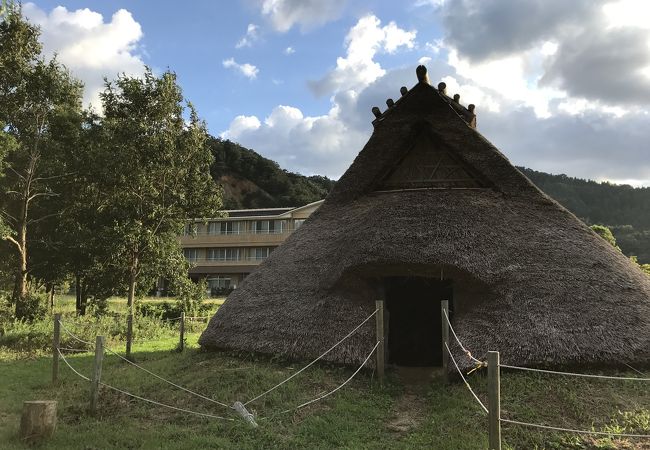 竪穴式住居の中に入れる