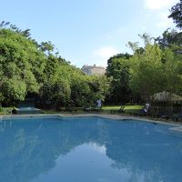 プールからシギリヤロックが見えます