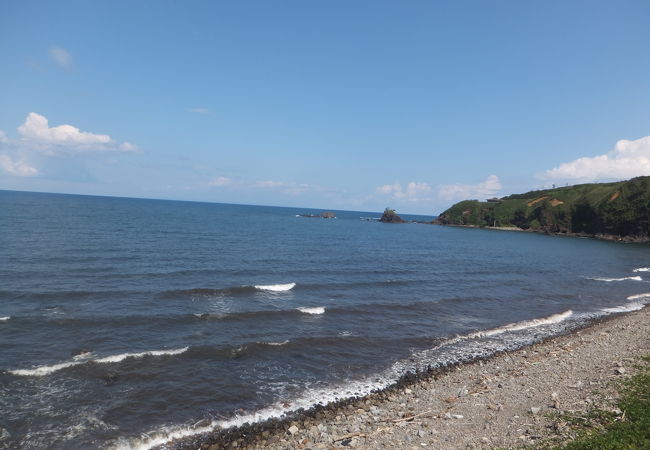 青海川駅の目の前にあった海水浴場でした。