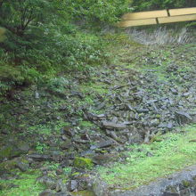 運転手さんの説明があった場所。あらゆる所にこのような石