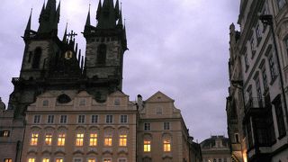 ライトアップされて