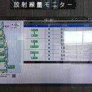 放射線量の電光掲示板があります！