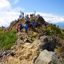 頂上を地蔵尾根側から撮る