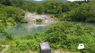 独特の色をした沼