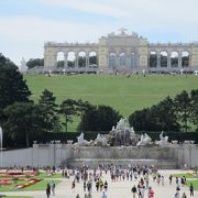 シェーンブルン宮殿の庭園内にある大きな噴水