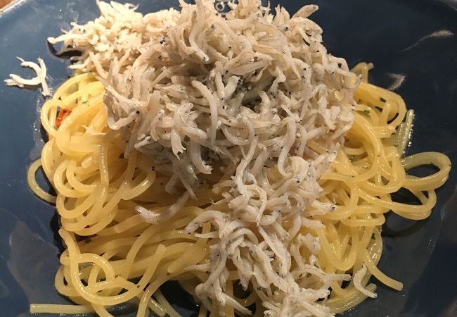 しらす山盛りのパスタ
