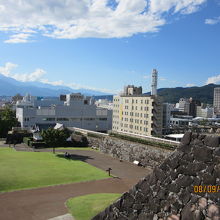 公園から甲府駅方面を臨む