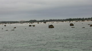 何と岩だらけの奇妙なビーチでした