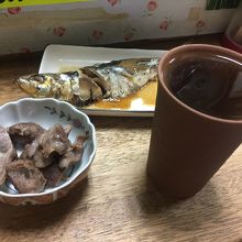 コップ酒とお通し