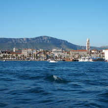 洋上から見るスプリットの街並み