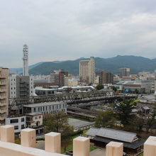 甲府駅（天守台より）