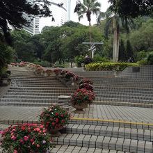 なだらかな階段を上がります