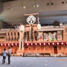 屋内に造られた芝居小屋。正面だけで入れません。