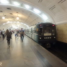 ホームと地下鉄の車両