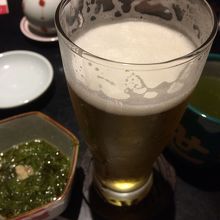 ビールとお通し