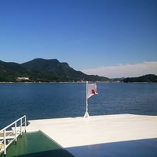 先頭の窓から見える小豆島