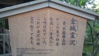 金沢という地名のもとになった泉