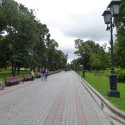 クレムリンと赤の広場に近い美しい公園