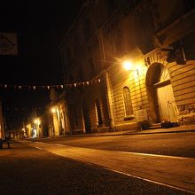 夜、街灯に照らされた光景も美しい