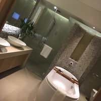 十分すぎるくらい広いバスルーム。洗面台が二つあった。