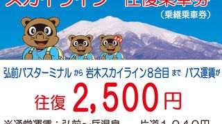 弘南バスが運営する岩木山登山の有料道路とリフト