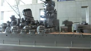 模型と沈没までの航路や写真の展示