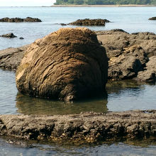 道の駅から少し南へ行った所の「おっぱい岩」