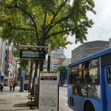 市内バス　青６０１で鐘閣から約50分でした