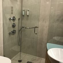 シャワールームはキャリーケースを広げるスペースがあります。