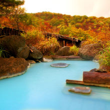 自然と一体になれる野趣満点の露天風呂「山翠」