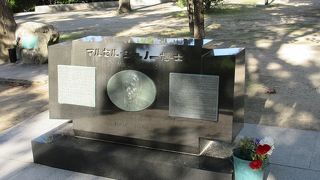 平和記念公園でも平和大通りに近い場所にあります。広島の被爆者救援に奔走した医師とのこと。
