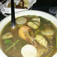 ２日目の夕食　ガーデンレストランでスープとライス