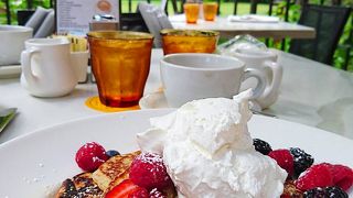 テラス席での朝食がいい感じです！