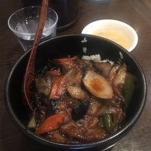 豚肉茄子丼