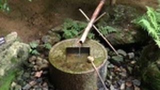 吾唯知足（我ただ足るを知る）のつくばいも見どころのひとつ