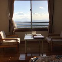 客室からの眺望です。桜島が見えました。