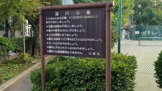 深川不動堂に隣接する旧い公園