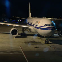 朝日前の搭乗した飛行機