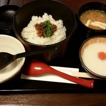 しそごはんと明太とろろ