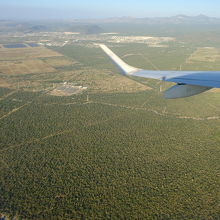 飛行機から見たラパスの風景