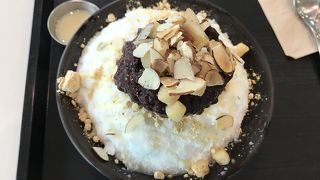 搭乗前にふわふわかき氷